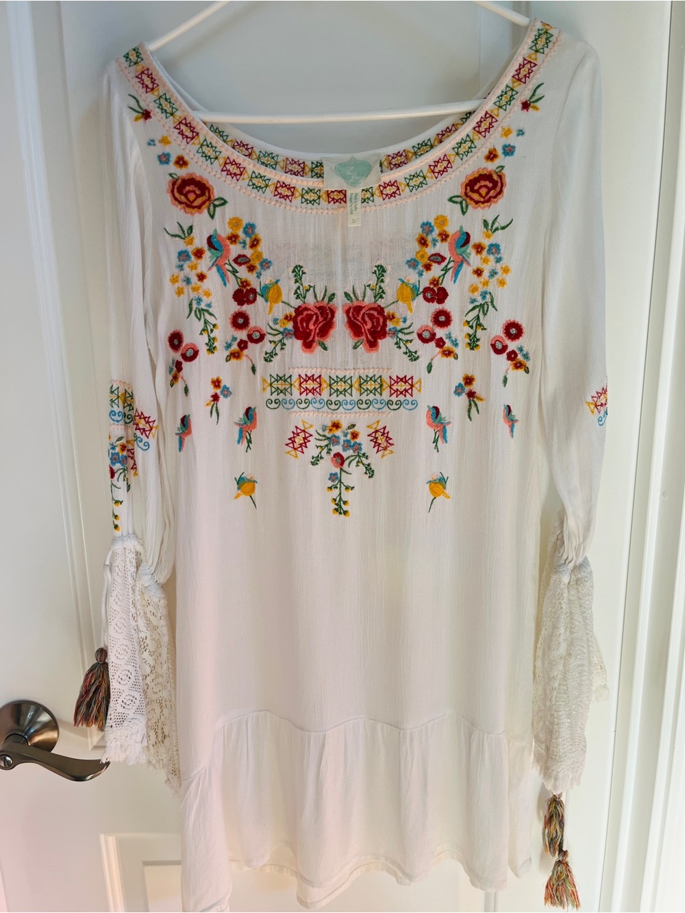Z&L Europe Embroidered Floral Boho Gauze Dress. SZ S - Picture 2 of 13